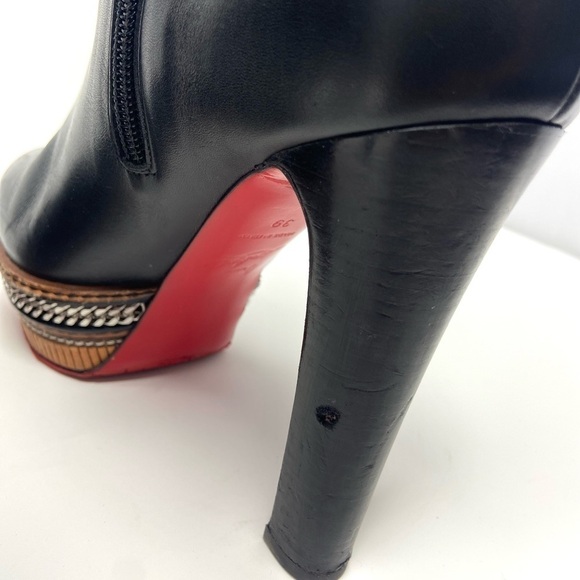 Christian Louboutin Black Smooth Leather Ankle Booties size 9 - Picture 12 of 15